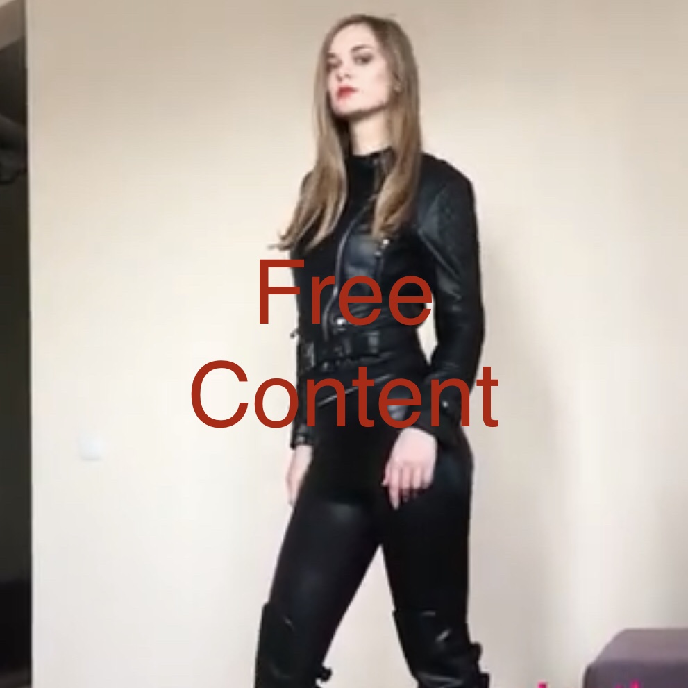 Leather outfit with high boots (Free Content)